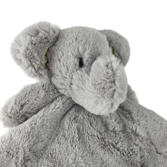 Kellytoy K Luxe Grey Elephant Lovey 14" Baby Security Blanket Cream Back Rattle - Picture 3 of 7